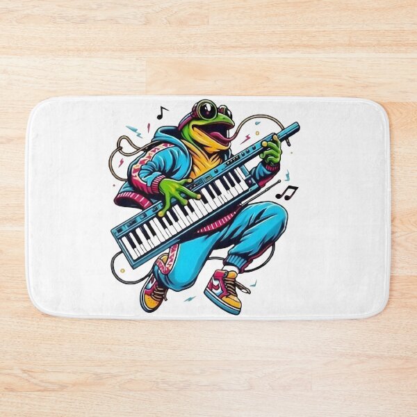 Item preview, 80s Retro Frog Playing Synthesizer designed and sold by Samthecreator01.