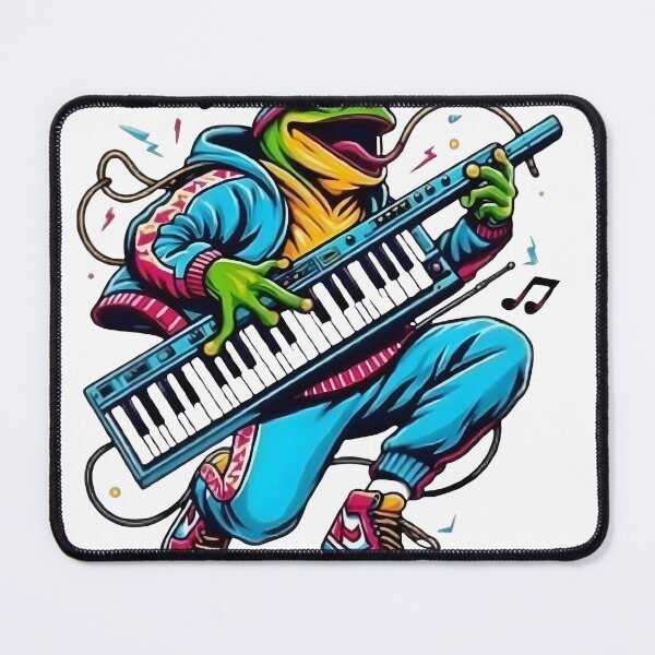 Item preview, 80s Retro Frog Playing Synthesizer designed and sold by Samthecreator01.