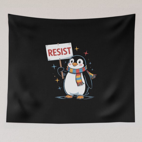 Item preview, Penguin Resist Activism  designed and sold by DigitaldeligArt.