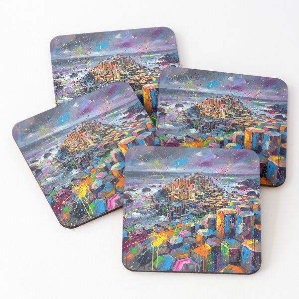 Item preview, Giant's Causeway Northern Ireland – Vibrant Abstract Landscape Art Print designed and sold by Printpix.