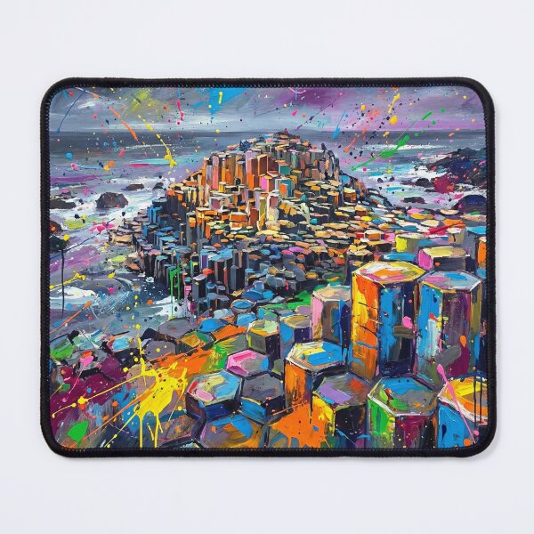 Item preview, Giant's Causeway Northern Ireland – Vibrant Abstract Landscape Art Print designed and sold by Printpix.