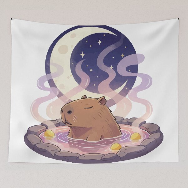 Item preview, Midnight Onsen - Lo-Fi Aesthetic Capybara Art designed and sold by Petzzz.