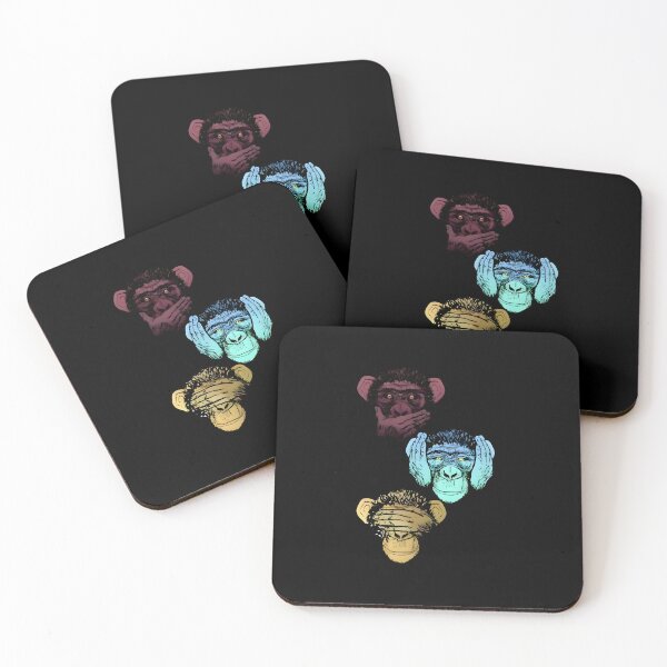 Item preview, See Hear Speak No Evil Monkeys | Colorful Minimal Art designed and sold by Kruti Collection.