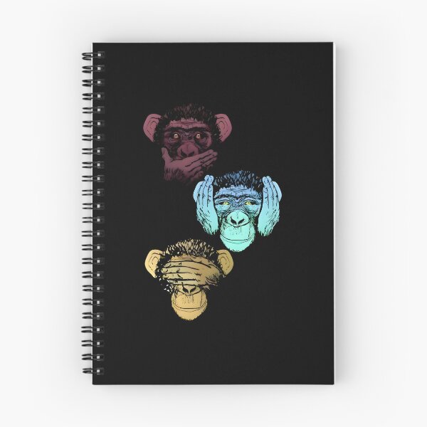 Aperçu de l'œuvre Singes qui voient, entendent et ne disent rien de mal | Art minimaliste coloré créée et vendue par Kruti Collection.