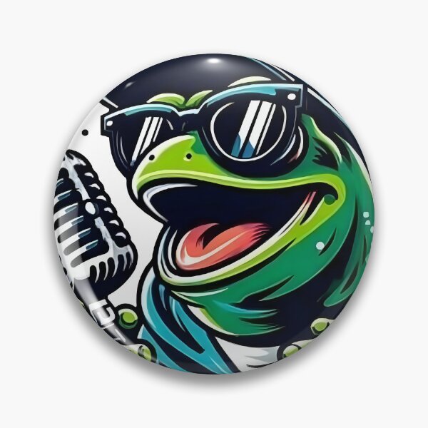 Item preview, Frog Crooner Singing into Vintage Microphone designed and sold by Samthecreator01.