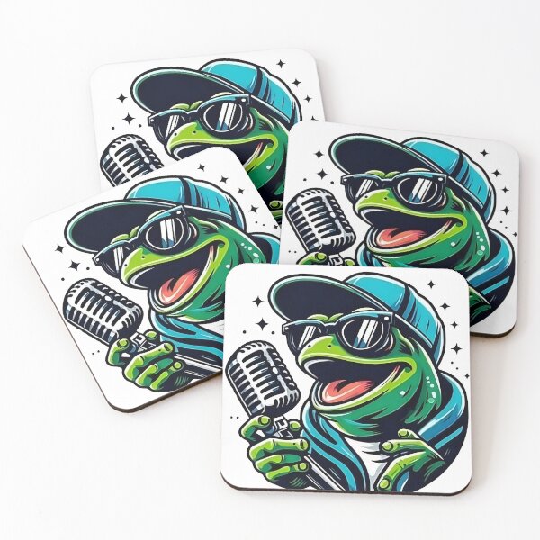 Item preview, Frog Crooner Singing into Vintage Microphone designed and sold by Samthecreator01.