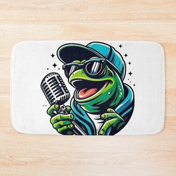 Item preview, Frog Crooner Singing into Vintage Microphone designed and sold by Samthecreator01.