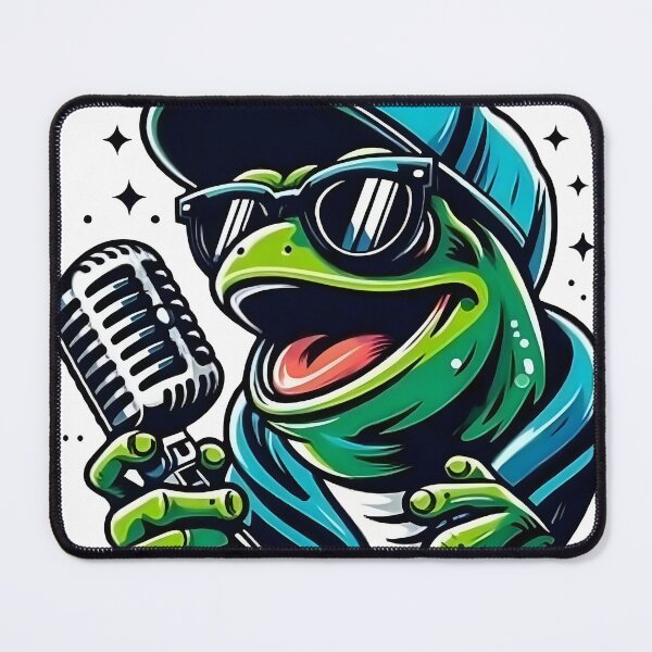 Item preview, Frog Crooner Singing into Vintage Microphone designed and sold by Samthecreator01.