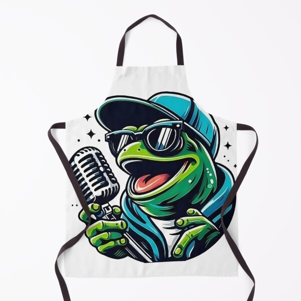 Item preview, Frog Crooner Singing into Vintage Microphone designed and sold by Samthecreator01.