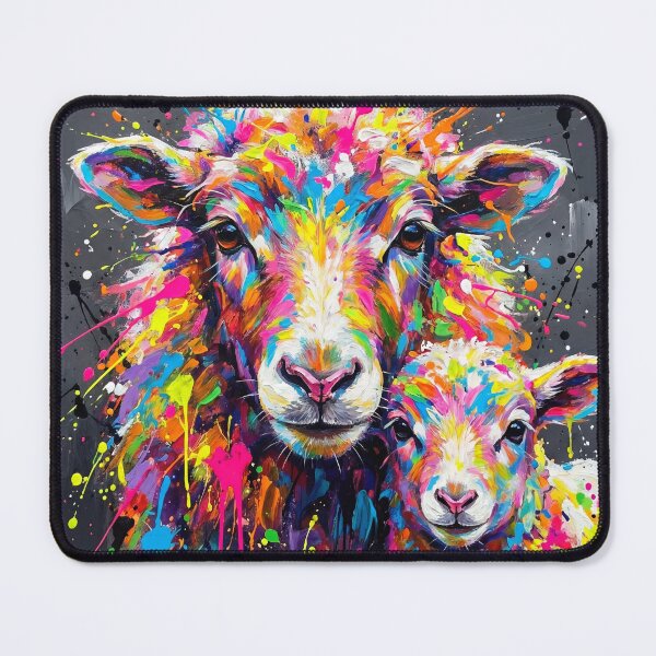 Item preview, Colour Splash Companions – Abstract Sheep & Lamb Painting designed and sold by Printpix.