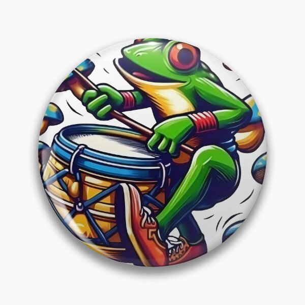 Item preview, Cottagecore Frog Playing Mushroom Drums designed and sold by Samthecreator01.
