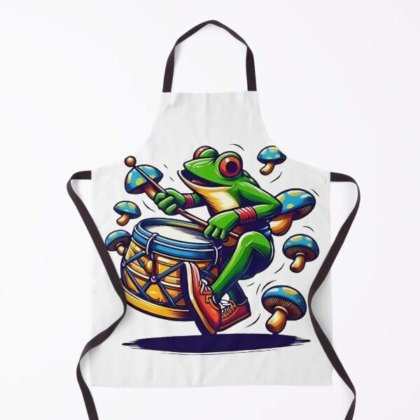 Item preview, Cottagecore Frog Playing Mushroom Drums designed and sold by Samthecreator01.