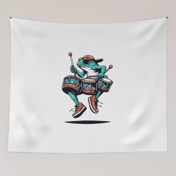 Item preview, Cottagecore Frog Playing Mushroom Drums designed and sold by Samthecreator01.