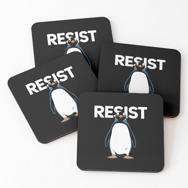 Item preview,  Penguin Resist Penguins Protest Against Tariffs designed and sold by DigitaldeligArt.