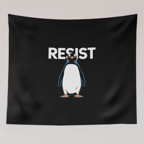 Item preview,  Penguin Resist Penguins Protest Against Tariffs designed and sold by DigitaldeligArt.