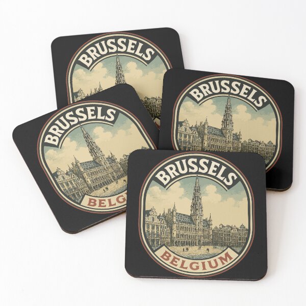 Item preview, Brussels Belgium Vintage Travel designed and sold by TomFrontierArt.