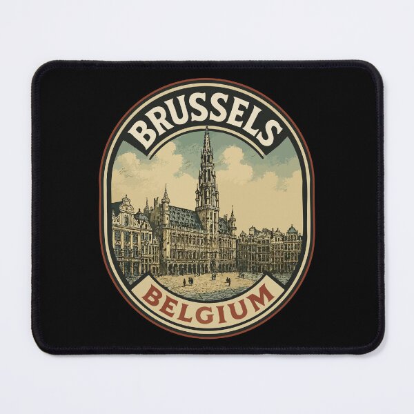 Item preview, Brussels Belgium Vintage Travel designed and sold by TomFrontierArt.