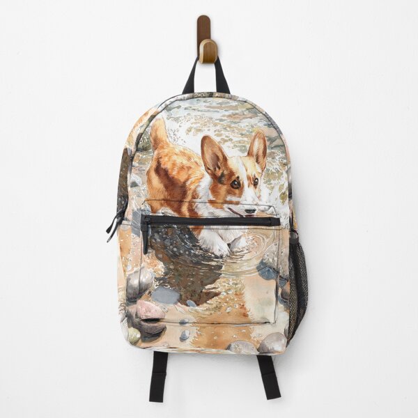 Item preview, A cheerful Corgi playing in a gentle seaside tide pool, Dogs in Motion designed and sold by CDC40.