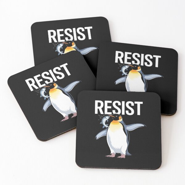 Item preview, Penguin Resist Penguins Protest Against Tariffs Tariff  designed and sold by DigitaldeligArt.