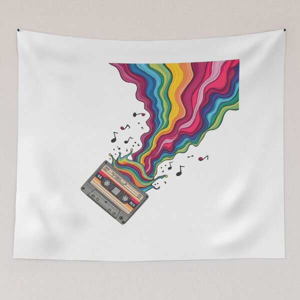 Item preview, Retro Music Tape with Artistic Colors designed and sold by Wonderful Designs.