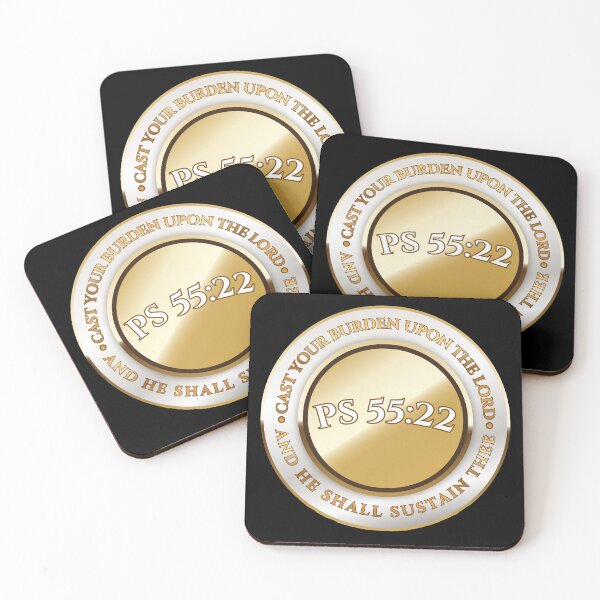 Item preview, Psalm 55:22 – Bible Verse Gold Badge (KJV)  designed and sold by Clothed in Scripture.