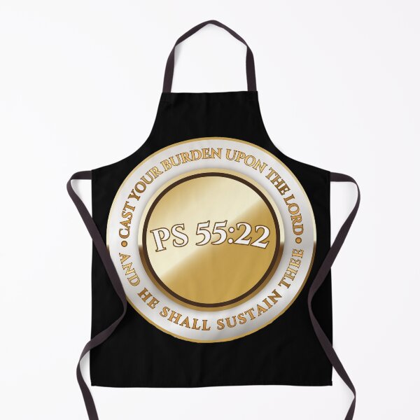 Item preview, Psalm 55:22 – Bible Verse Gold Badge (KJV) designed and sold by Clothed in Scripture.