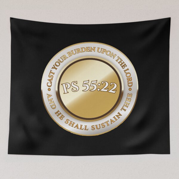 Item preview, Psalm 55:22 – Bible Verse Gold Badge (KJV)  designed and sold by Clothed in Scripture.