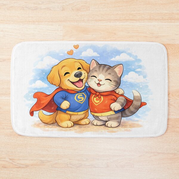 Item preview, Super Pals – Dog & Cat Superhero Best Friends Illustration designed and sold by Furfolkz.