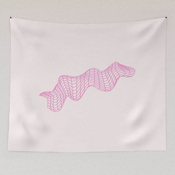 Item preview, Y2K Pink Cyber Grid Wave – Retro Futuristic Wireframe designed and sold by EJRdesign.
