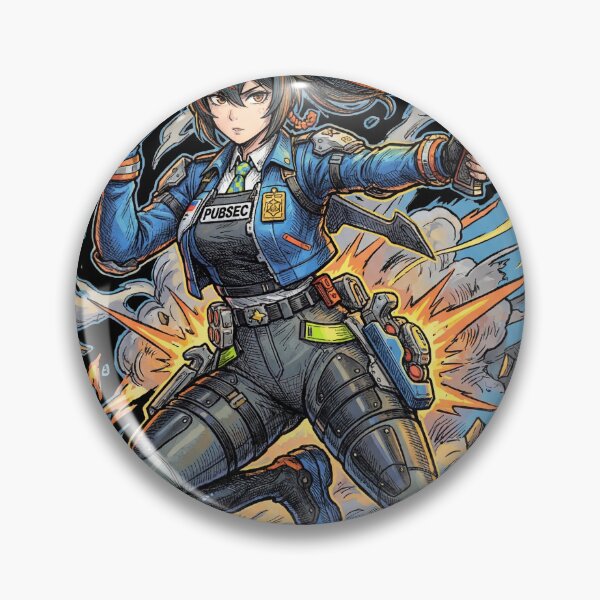 Item preview, Zhu Yuan Zenless Zone Zero ZZZ Public Security Ether Defense Gun Shield Captain Criminal Investigation Team Fan Art Portrait Poster T-Shirt Sticker Gift designed and sold by Senpaiwaves.