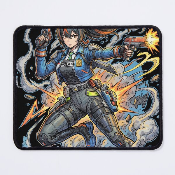 Item preview, Zhu Yuan Zenless Zone Zero ZZZ Public Security Ether Defense Gun Shield Captain Criminal Investigation Team Fan Art Portrait Poster T-Shirt Sticker Gift designed and sold by Senpaiwaves.