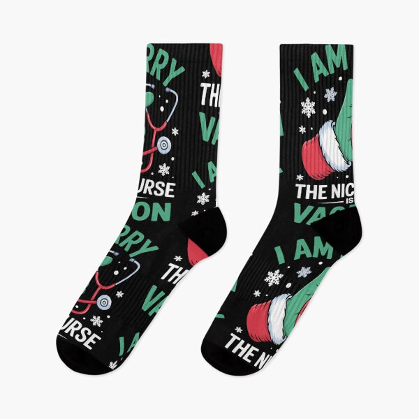 Item preview, Christmas Nurse Is On Vacation Joke designed and sold by tiekanamac.
