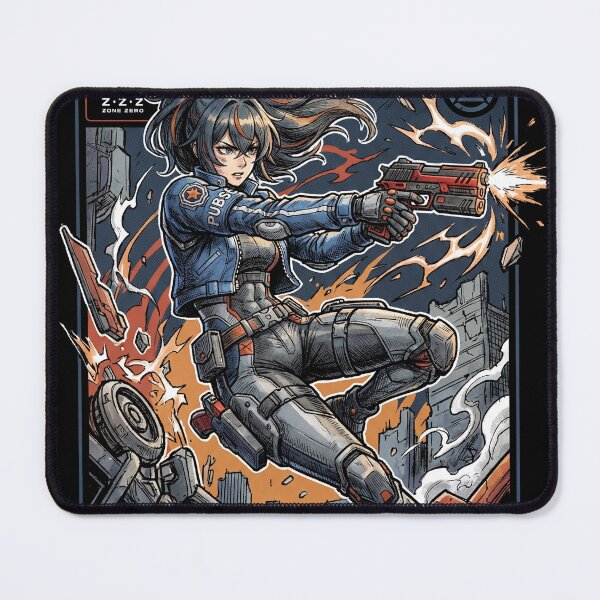 Item preview, Zhu Yuan Zenless Zone Zero ZZZ Public Security Ether Defense Gun Shield Captain Criminal Investigation Team Fan Art Portrait Poster T-Shirt Sticker Gift designed and sold by Senpaiwaves.