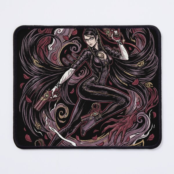 Item preview, Mysterious Umbra Witch Long Black Hair Glasses Guns Heels Time Witch Red Ribbon Demon Summon Fan Art Portrait Illustration Poster T-Shirt Sticker Print Gift designed and sold by Senpaiwaves.