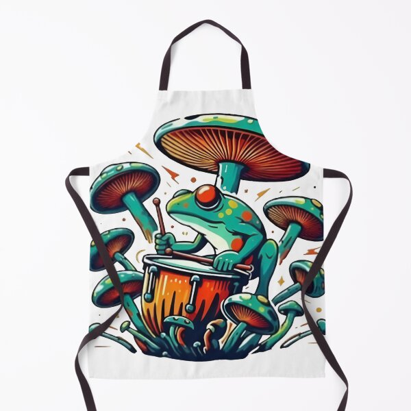 Item preview, Cottagecore Frog Playing Mushroom Drums designed and sold by Samthecreator01.