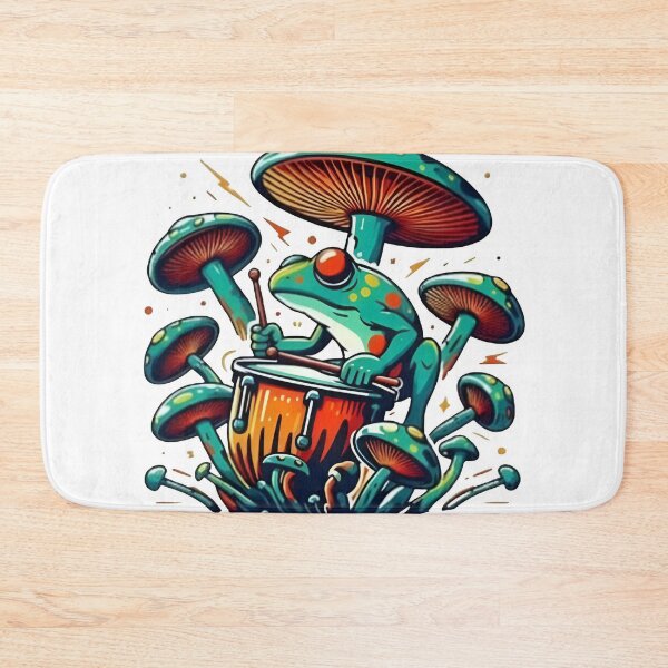 Item preview, Cottagecore Frog Playing Mushroom Drums designed and sold by Samthecreator01.
