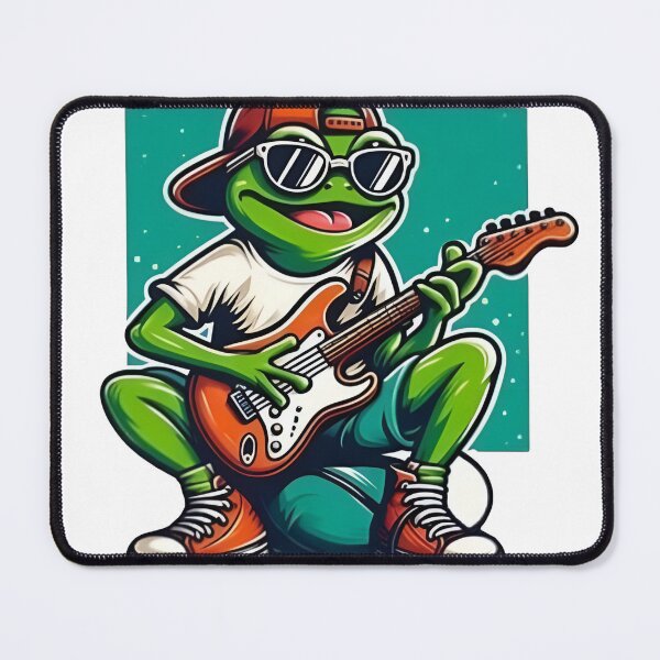 Item preview, Rockstar Frog Playing Electric Guitar designed and sold by Samthecreator01.