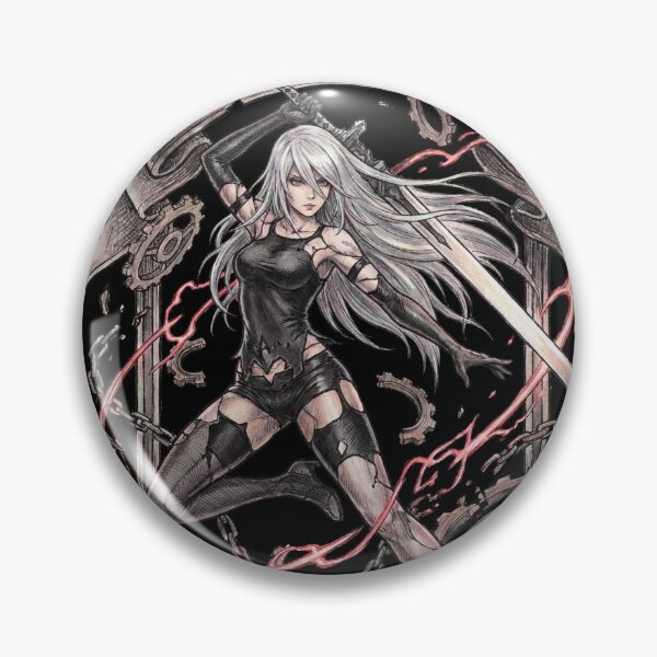 Artikelvorschau, A2 NieR Automata YoRHa Nr. 2 Typ A Android Weißes Haar Katana Pod 042 Pascal Village Vergnügungspark 2B 9S Ende E Fan Art Portrait Poster T-Shirt Sticker Geschenk entworfen und verkauft von Senpaiwaves.