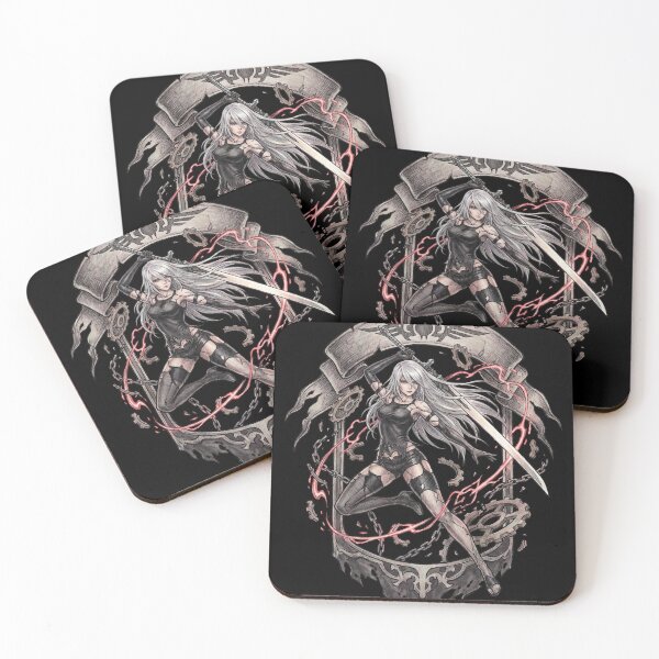 Item preview, A2 NieR Automata YoRHa No.2 Type A Android White Hair Katana Pod 042 Pascal Village Amusement Park 2B 9S Ending E Fan Art Portrait Poster T-Shirt Sticker Gift designed and sold by Senpaiwaves.