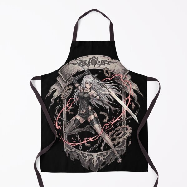 Item preview, A2 NieR Automata YoRHa No.2 Type A Android White Hair Katana Pod 042 Pascal Village Amusement Park 2B 9S Ending E Fan Art Portrait Poster T-Shirt Sticker Gift designed and sold by Senpaiwaves.