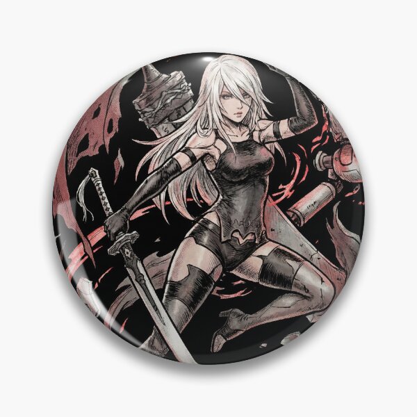 Artikelvorschau, A2 NieR Automata YoRHa Nr. 2 Typ A Android Weißes Haar Katana Pod 042 Pascal Village Vergnügungspark 2B 9S Ende E Fan Art Portrait Poster T-Shirt Sticker Geschenk entworfen und verkauft von Senpaiwaves.