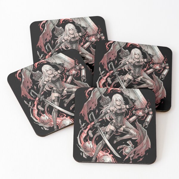 Item preview, A2 NieR Automata YoRHa No.2 Type A Android White Hair Katana Pod 042 Pascal Village Amusement Park 2B 9S Ending E Fan Art Portrait Poster T-Shirt Sticker Gift designed and sold by Senpaiwaves.