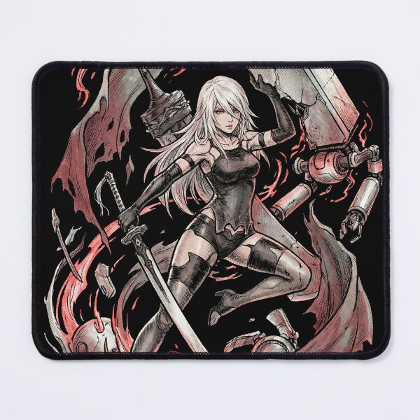 Item preview, A2 NieR Automata YoRHa No.2 Type A Android White Hair Katana Pod 042 Pascal Village Amusement Park 2B 9S Ending E Fan Art Portrait Poster T-Shirt Sticker Gift designed and sold by Senpaiwaves.