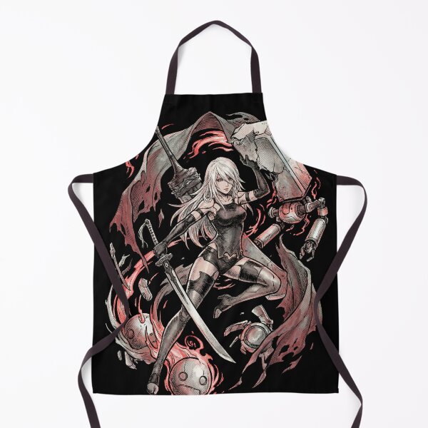 Item preview, A2 NieR Automata YoRHa No.2 Type A Android White Hair Katana Pod 042 Pascal Village Amusement Park 2B 9S Ending E Fan Art Portrait Poster T-Shirt Sticker Gift designed and sold by Senpaiwaves.