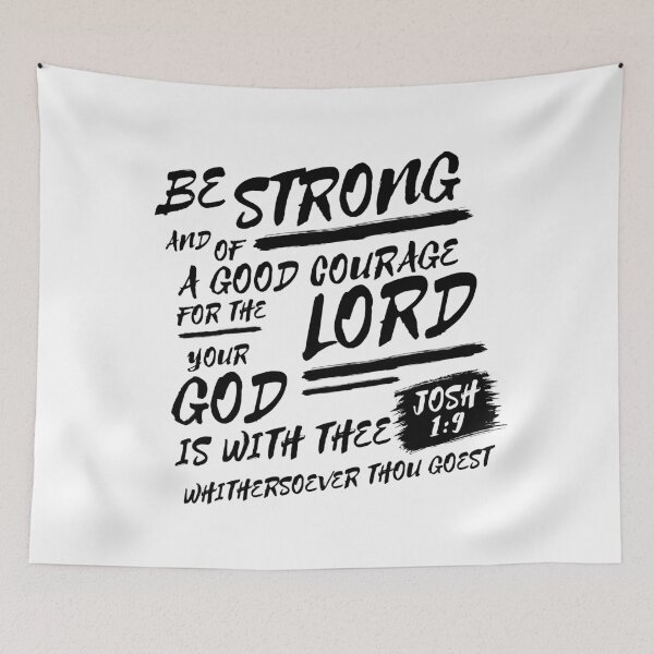 Item preview, Joshua 1:9 Brush Lettering Typography Bible Verse (KJV) designed and sold by Clothed in Scripture.