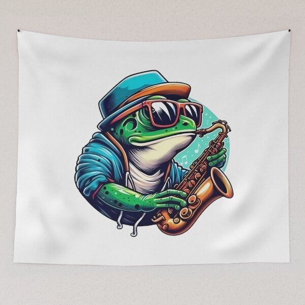 Artikelvorschau, Smooth-Jazz-Frosch spielt Saxophon entworfen und verkauft von Samthecreator01.