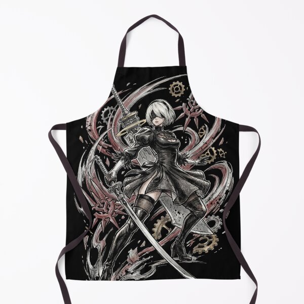 Item preview, 2B NieR Automata YoRHa No.2 Type B Android Blindfold White Hair Katana Pod 153 9S Pascal Village Amusement Park Ending E Fan Art Portrait Poster T-Shirt Sticker Gift designed and sold by Senpaiwaves.