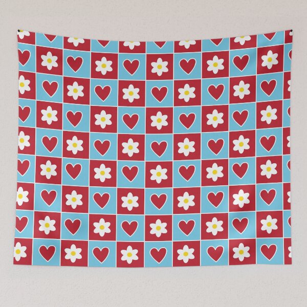 Item preview, Hearts and flowers chess pattern designed and sold by LilianGrfld.