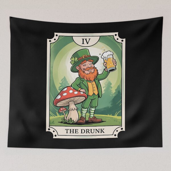 Item preview, Drunk Tarot Card Funny Leprechaun St Patrick_s Day designed and sold by tiemacopaxer.