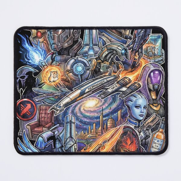 Item preview, Mass Effect 1-2-3 Normandy Crew Full Squad Shepard Garrus Tali Liara Wrex Kaidan Ashley Miranda Jacob Jack Mordin Thane Samara Legion James Vega Javik EDI Collage Fan Art Poster T-Shirt Sticker Gift designed and sold by Senpaiwaves.